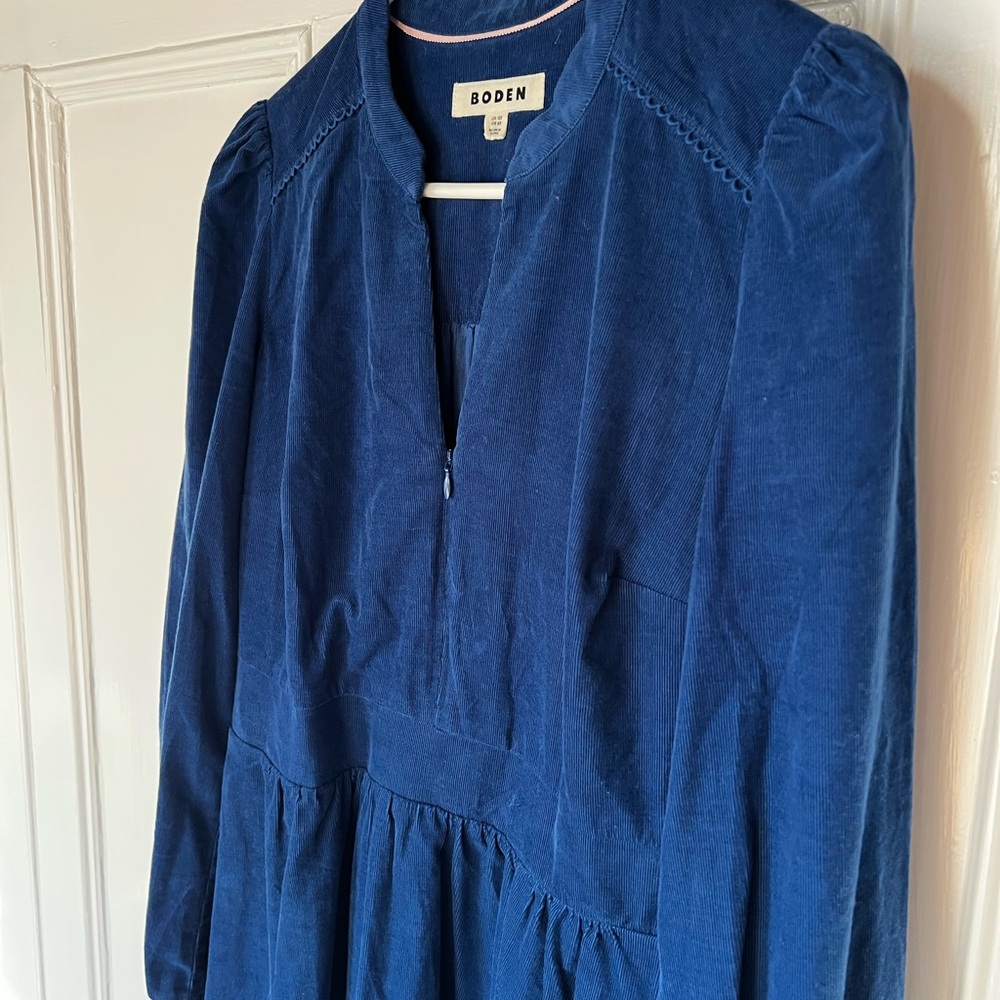 Boden Royal Blue Corduroy Midi Dress